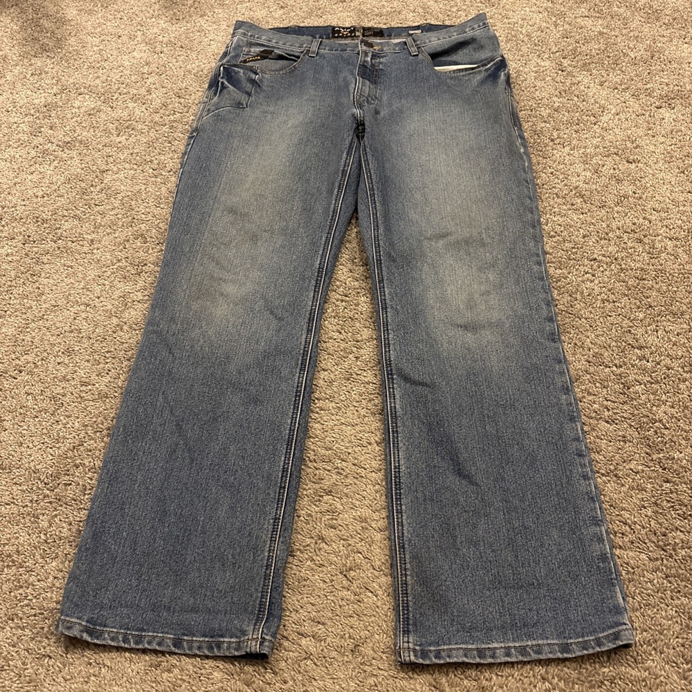 Ariat Rebar M4 Low Rise Boot Jeans Mens 36x32 Blue Workwear Denim Cowboy Work